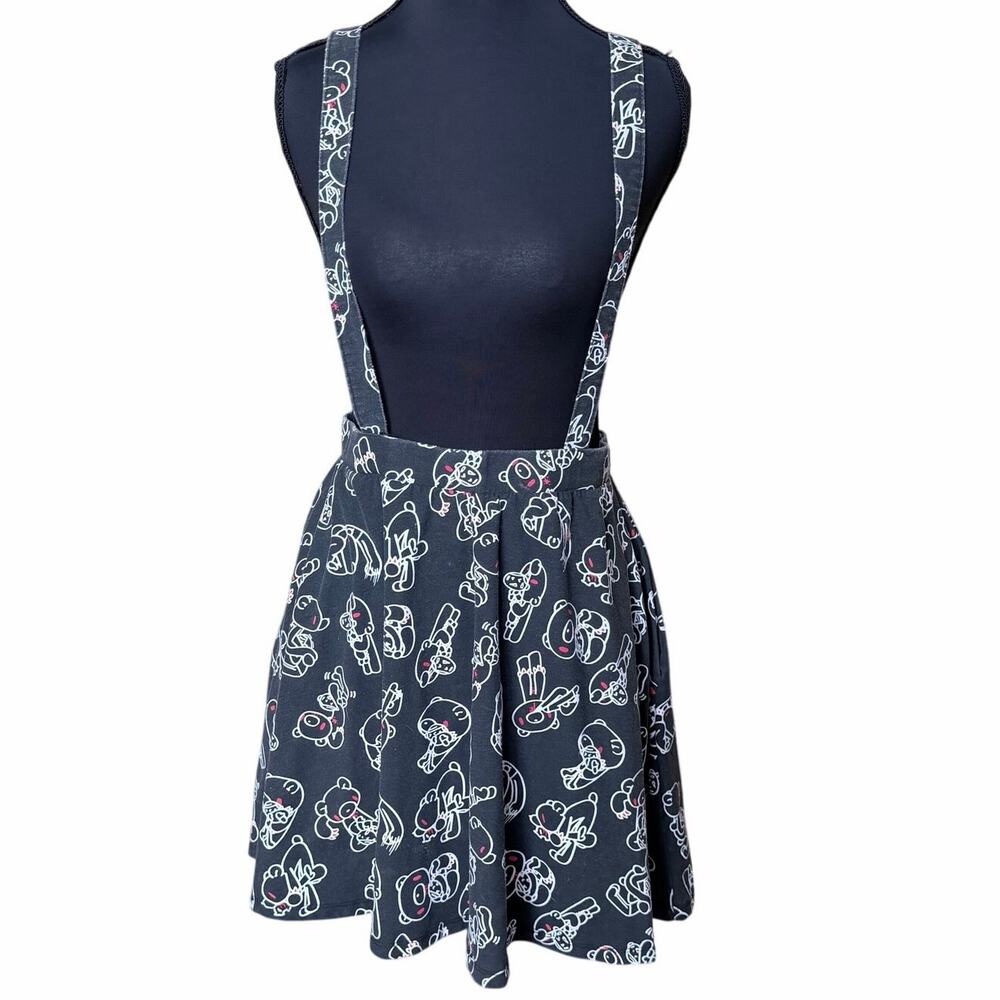 Hot topic gloomy bear mori chack black white suspender skirt large Japanese gore